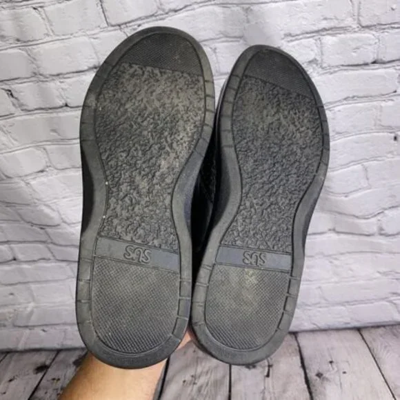 SAS Black Leather Strap Shoes Size 10 Wide Men's Shoes EUC - Picture 6 of 7